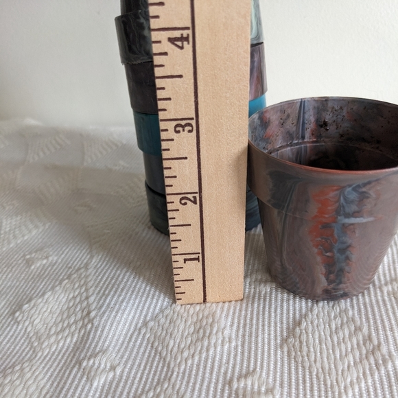 Vintage 2.5" marble plastic nursery pots various colours available - Picture 5 of 9